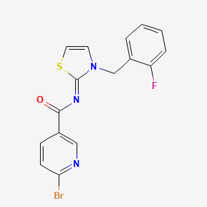 6-Bromo-N-[3-[(2-fluorophenyl)methyl]-1,3-thiazol-2-ylidene]pyridine-3-carboxamide