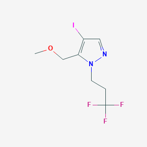 molecular formula C8H10F3IN2O B2851078 4-iodo-5-(methoxymethyl)-1-(3,3,3-trifluoropropyl)-1H-pyrazole CAS No. 1856059-69-2