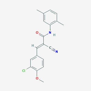 B2851101 (E)-3-(3-chloro-4-methoxyphenyl)-2-cyano-N-(2,5-dimethylphenyl)prop-2-enamide CAS No. 380477-40-7