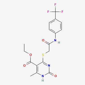 molecular formula C17H16F3N3O4S B2851104 ethyl 6-methyl-2-oxo-4-[({[4-(trifluoromethyl)phenyl]carbamoyl}methyl)sulfanyl]-1,2-dihydropyrimidine-5-carboxylate CAS No. 899957-14-3