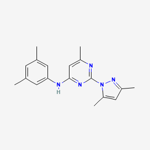 molecular formula C18H21N5 B2851114 2-(3,5-dimethyl-1H-pyrazol-1-yl)-N-(3,5-dimethylphenyl)-6-methylpyrimidin-4-amine CAS No. 1004384-72-8