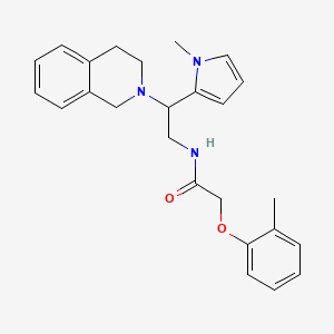 molecular formula C25H29N3O2 B2851118 N-(2-(3,4-dihydroisoquinolin-2(1H)-yl)-2-(1-methyl-1H-pyrrol-2-yl)ethyl)-2-(o-tolyloxy)acetamide CAS No. 1049362-73-3