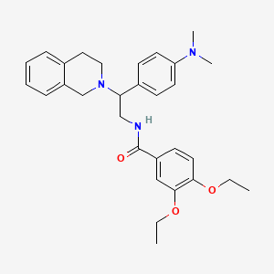 molecular formula C30H37N3O3 B2851136 N-{2-[4-(dimethylamino)phenyl]-2-(1,2,3,4-tetrahydroisoquinolin-2-yl)ethyl}-3,4-diethoxybenzamide CAS No. 946316-23-0