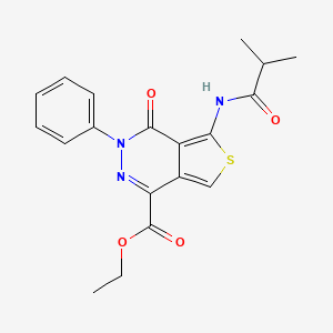 molecular formula C19H19N3O4S B2851145 ethyl 5-(2-methylpropanamido)-4-oxo-3-phenyl-3H,4H-thieno[3,4-d]pyridazine-1-carboxylate CAS No. 851946-72-0