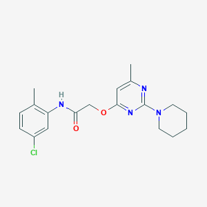 molecular formula C19H23ClN4O2 B2851155 N-(5-Chloro-2-methylphenyl)-2-{[6-methyl-2-(piperidin-1-YL)pyrimidin-4-YL]oxy}acetamide CAS No. 1226450-23-2