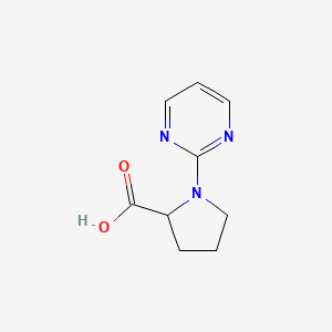 molecular formula C9H11N3O2 B2851177 1-(Pyrimidin-2-yl)pyrrolidine-2-carboxylic acid CAS No. 1009282-26-1