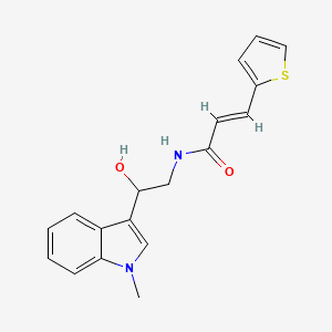 molecular formula C18H18N2O2S B2851181 (E)-N-(2-hydroxy-2-(1-methyl-1H-indol-3-yl)ethyl)-3-(thiophen-2-yl)acrylamide CAS No. 1448140-09-7