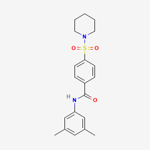 molecular formula C20H24N2O3S B2851184 N-(3,5-dimethylphenyl)-4-(piperidin-1-ylsulfonyl)benzamide CAS No. 392251-70-6