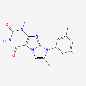 molecular formula C17H17N5O2 B2851205 8-(3,5-dimethylphenyl)-1,7-dimethyl-1H-imidazo[2,1-f]purine-2,4(3H,8H)-dione CAS No. 879452-87-6