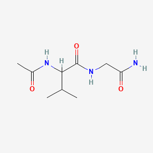molecular formula C9H17N3O3 B2851214 N-(Carbamoylmethyl)-2-acetamido-3-methylbutanamide CAS No. 1396987-24-8