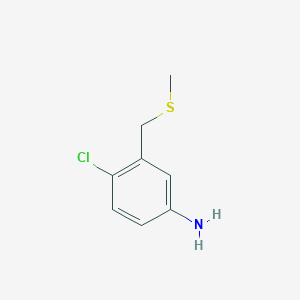 molecular formula C8H10ClNS B2851223 4-Chloro-3-[(methylsulfanyl)methyl]aniline CAS No. 1178038-94-2