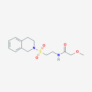 molecular formula C14H20N2O4S B2851225 2-methoxy-N-[2-(1,2,3,4-tetrahydroisoquinoline-2-sulfonyl)ethyl]acetamide CAS No. 922115-03-5
