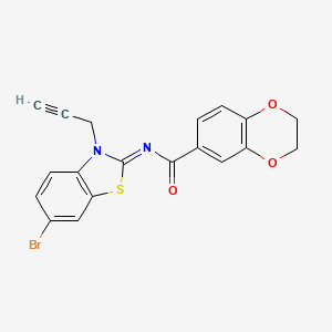 (Z)-N-(6-bromo-3-(prop-2-yn-1-yl)benzo[d]thiazol-2(3H)-ylidene)-2,3-dihydrobenzo[b][1,4]dioxine-6-carboxamide
