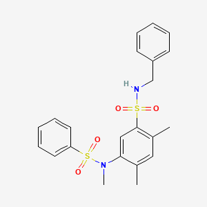 molecular formula C22H24N2O4S2 B2851311 N-benzyl-2,4-dimethyl-5-(N-methylphenylsulfonamido)benzenesulfonamide CAS No. 941924-50-1