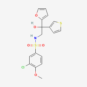 molecular formula C17H16ClNO5S2 B2851337 3-chloro-N-(2-(furan-2-yl)-2-hydroxy-2-(thiophen-3-yl)ethyl)-4-methoxybenzenesulfonamide CAS No. 2034261-60-2