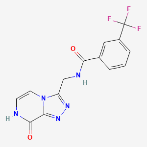 molecular formula C14H10F3N5O2 B2851343 N-((8-hydroxy-[1,2,4]triazolo[4,3-a]pyrazin-3-yl)methyl)-3-(trifluoromethyl)benzamide CAS No. 2034413-94-8