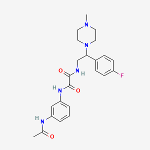 molecular formula C23H28FN5O3 B2851391 N1-(3-acetamidophenyl)-N2-(2-(4-fluorophenyl)-2-(4-methylpiperazin-1-yl)ethyl)oxalamide CAS No. 903356-86-5