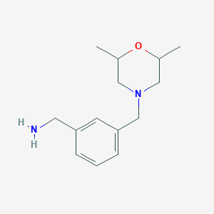 molecular formula C14H22N2O B2851395 {3-[(2,6-Dimethylmorpholin-4-yl)methyl]phenyl}methanamine CAS No. 923693-11-2