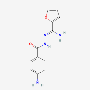 molecular formula C12H12N4O2 B2851416 N'-[(4-aminophenyl)carbonyl]furan-2-carbohydrazonamide CAS No. 1146935-28-5