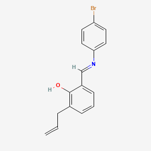 molecular formula C16H14BrNO B2851417 2-allyl-6-{(E)-[(4-bromophenyl)imino]methyl}phenol CAS No. 325472-91-1