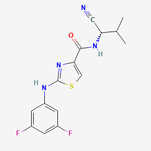 B2851422 N-[(1S)-1-Cyano-2-methylpropyl]-2-(3,5-difluoroanilino)-1,3-thiazole-4-carboxamide CAS No. 2418595-85-2