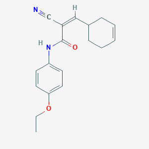 molecular formula C18H20N2O2 B2851440 (Z)-2-Cyano-3-cyclohex-3-en-1-yl-N-(4-ethoxyphenyl)prop-2-enamide CAS No. 518349-62-7