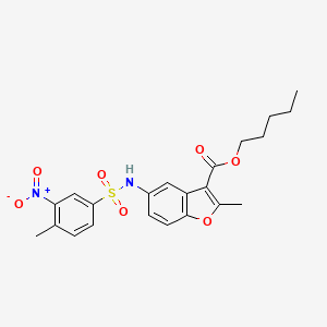 molecular formula C22H24N2O7S B2851465 Pentyl 2-methyl-5-(4-methyl-3-nitrobenzenesulfonamido)-1-benzofuran-3-carboxylate CAS No. 518330-99-9