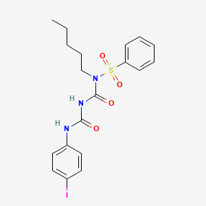 molecular formula C19H22IN3O4S B2851466 N-(((4-iodophenyl)carbamoyl)carbamoyl)-N-pentylbenzenesulfonamide CAS No. 391219-81-1