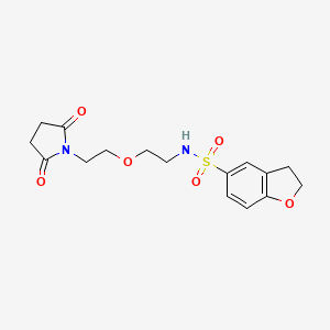 molecular formula C16H20N2O6S B2851468 N-(2-(2-(2,5-dioxopyrrolidin-1-yl)ethoxy)ethyl)-2,3-dihydrobenzofuran-5-sulfonamide CAS No. 2034311-68-5