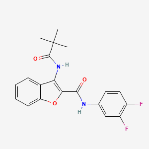 molecular formula C20H18F2N2O3 B2851480 N-(3,4-difluorophenyl)-3-pivalamidobenzofuran-2-carboxamide CAS No. 888443-25-2