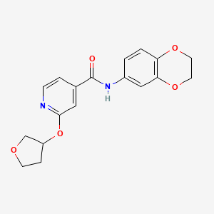 molecular formula C18H18N2O5 B2851485 N-(2,3-dihydro-1,4-benzodioxin-6-yl)-2-(oxolan-3-yloxy)pyridine-4-carboxamide CAS No. 1903011-79-9