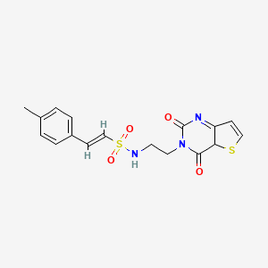 molecular formula C17H17N3O4S2 B2851497 (E)-N-(2-{2,4-dioxo-1H,2H,3H,4H-thieno[3,2-d]pyrimidin-3-yl}ethyl)-2-(4-methylphenyl)ethene-1-sulfonamide CAS No. 1904633-14-2