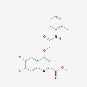 molecular formula C23H24N2O6 B2851509 METHYL 4-{[(2,4-DIMETHYLPHENYL)CARBAMOYL]METHOXY}-6,7-DIMETHOXYQUINOLINE-2-CARBOXYLATE CAS No. 1357761-02-4