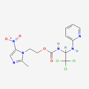 2-(2-methyl-5-nitroimidazol-1-yl)ethyl N-[2,2,2-trichloro-1-(pyridin-2-ylamino)ethyl]carbamate