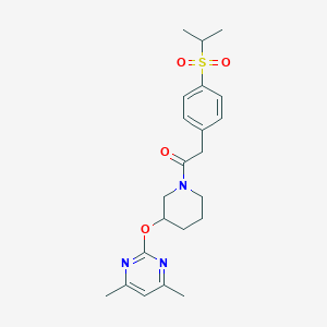 1-(3-((4,6-Dimethylpyrimidin-2-yl)oxy)piperidin-1-yl)-2-(4-(isopropylsulfonyl)phenyl)ethanone