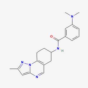 molecular formula C20H23N5O B2851541 3-(dimethylamino)-N-{2-methyl-6H,7H,8H,9H-pyrazolo[1,5-a]quinazolin-7-yl}benzamide CAS No. 2097869-00-4