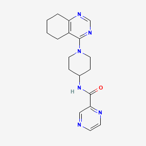 molecular formula C18H22N6O B2851547 N-[1-(5,6,7,8-tetrahydroquinazolin-4-yl)piperidin-4-yl]pyrazine-2-carboxamide CAS No. 2034346-38-6