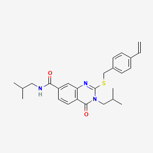 N,3-diisobutyl-4-oxo-2-((4-vinylbenzyl)thio)-3,4-dihydroquinazoline-7-carboxamide