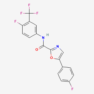 N-(4-fluoro-3-(trifluoromethyl)phenyl)-5-(4-fluorophenyl)oxazole-2-carboxamide