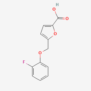 molecular formula C12H9FO4 B2851555 5-[(2-Fluorophenoxy)methyl]-2-furoic acid CAS No. 893743-46-9