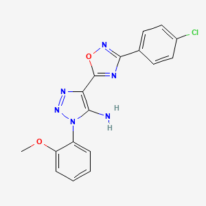 molecular formula C17H13ClN6O2 B2851557 4-[3-(4-chlorophenyl)-1,2,4-oxadiazol-5-yl]-1-(2-methoxyphenyl)-1H-1,2,3-triazol-5-amine CAS No. 892777-47-8