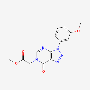 molecular formula C14H13N5O4 B2851568 methyl 2-(3-(3-methoxyphenyl)-7-oxo-3H-[1,2,3]triazolo[4,5-d]pyrimidin-6(7H)-yl)acetate CAS No. 863019-81-2