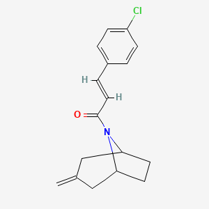 (E)-3-(4-chlorophenyl)-1-((1R,5S)-3-methylene-8-azabicyclo[3.2.1]octan-8-yl)prop-2-en-1-one