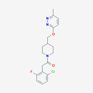 molecular formula C19H21ClFN3O2 B2851574 2-(2-Chloro-6-fluorophenyl)-1-(4-{[(6-methylpyridazin-3-yl)oxy]methyl}piperidin-1-yl)ethan-1-one CAS No. 2380041-17-6