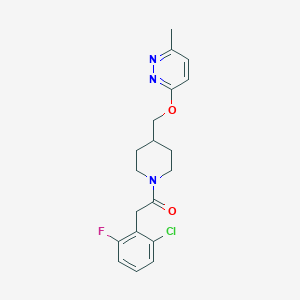 2-(2-Chloro-6-fluorophenyl)-1-[4-[(6-methylpyridazin-3-yl)oxymethyl]piperidin-1-yl]ethanone