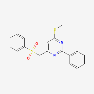 4-(Methylsulfanyl)-2-phenyl-6-[(phenylsulfonyl)methyl]pyrimidine