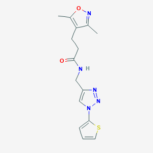 3-(3,5-dimethyl-1,2-oxazol-4-yl)-N-{[1-(thiophen-2-yl)-1H-1,2,3-triazol-4-yl]methyl}propanamide