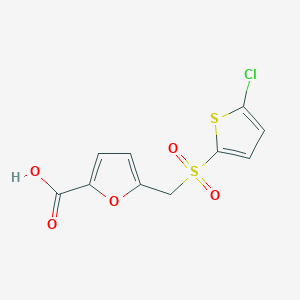 molecular formula C10H7ClO5S2 B2851580 5-{[(5-Chlorothiophen-2-yl)sulfonyl]methyl}furan-2-carboxylic acid CAS No. 1223887-65-7