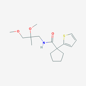molecular formula C16H25NO3S B2851588 N-(2,3-dimethoxy-2-methylpropyl)-1-(thiophen-2-yl)cyclopentane-1-carboxamide CAS No. 2034485-60-2