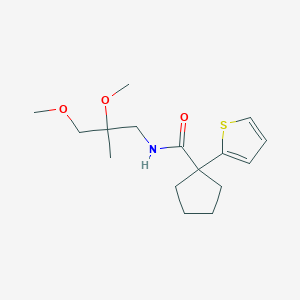 N-(2,3-dimethoxy-2-methylpropyl)-1-(thiophen-2-yl)cyclopentanecarboxamide